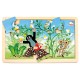 Puzzle cartita si flori, lemn, 15 piese, Bino, 13801